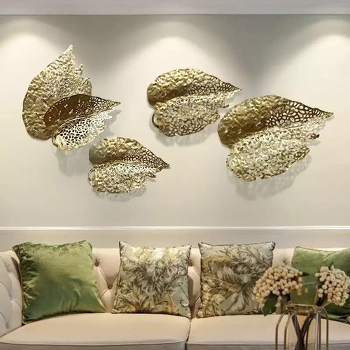 Buy Metal wall art golden leaves for home decor