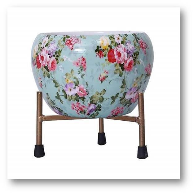 Iron Meena Pot with Stand (HSN Code 7323) VandituHub