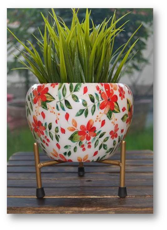 Iron Meena Pot with Stand (HSN Code 7323) VandituHub