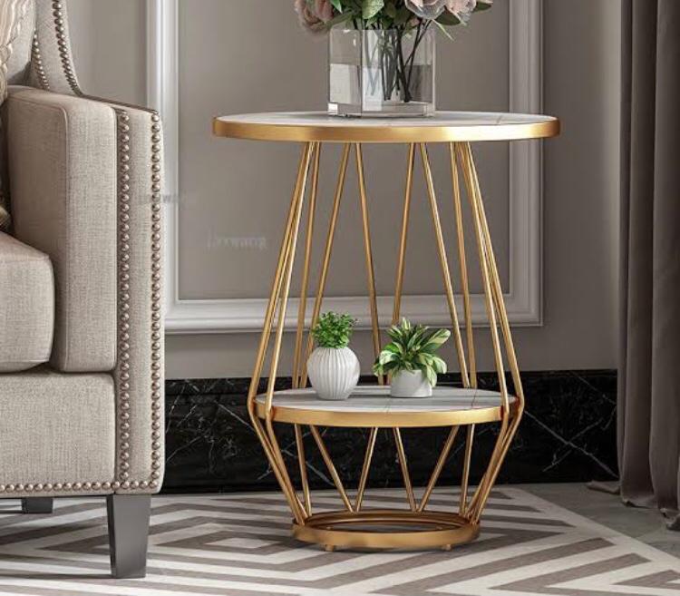 Luxury Round sofa side & corner display table (HSN Code 7326) VandituHub