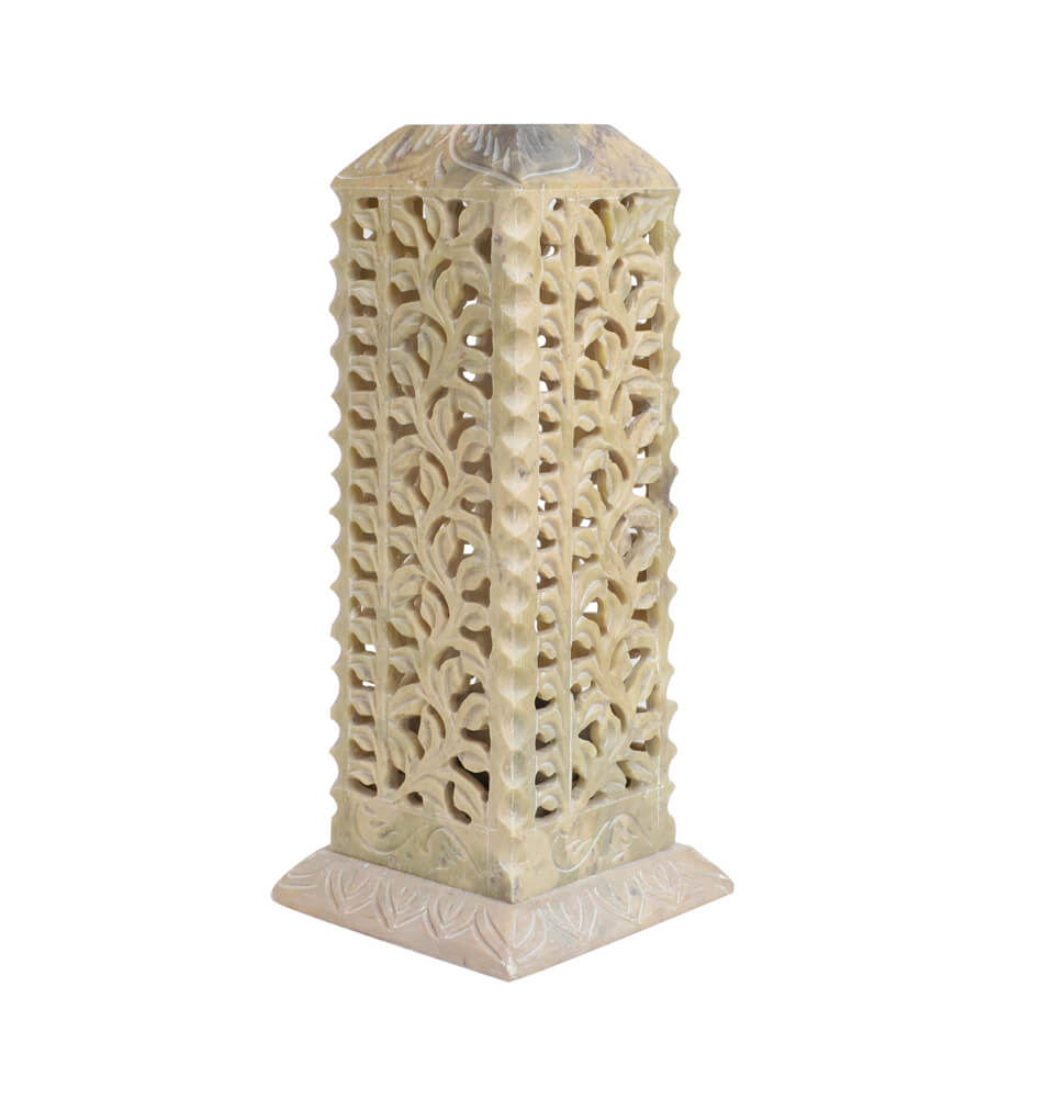 Marble Soaptone carving designer Long Candle Stand (HSN Code 6802