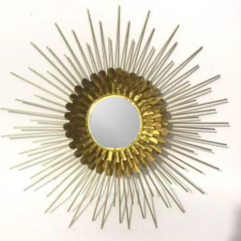 VandituHub Decorative Wall Mirror 3 layer golden leave with sun ray