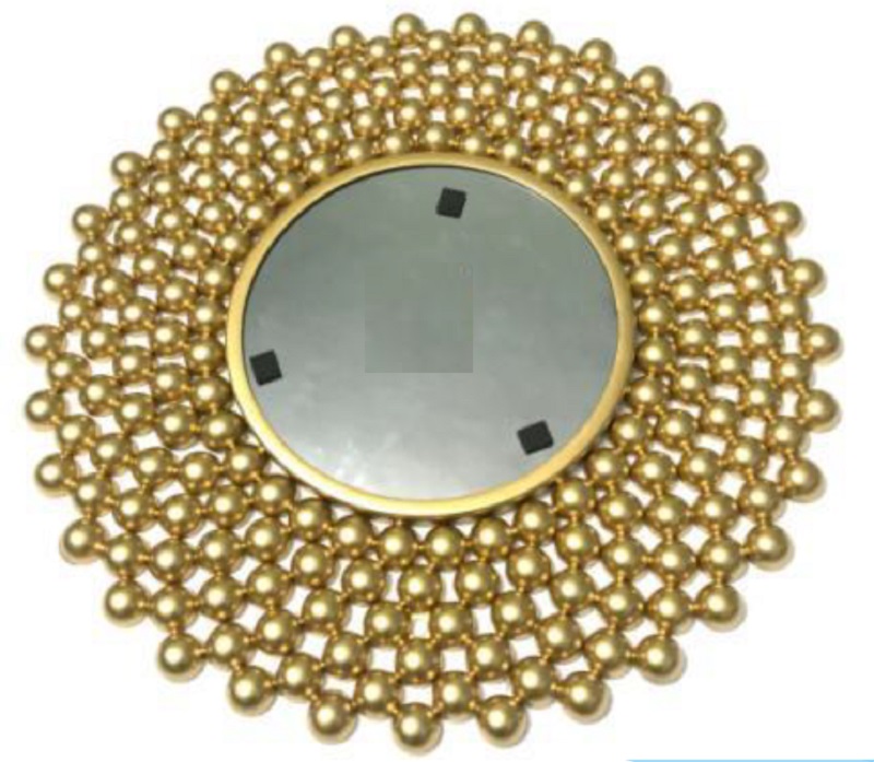 VandituHub Decorative Wall Mirror Designer golden beads Frame (HSN Code