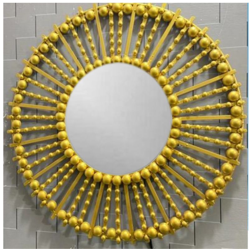 VandituHub Decorative Wall Mirror Golden Raath Wheel pattern frame (HSN