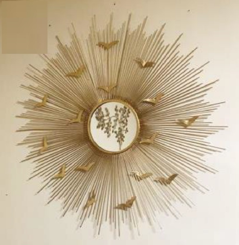 VandituHub Decorative Wall Mirror Stylish Sun Rays with bird frame(HSN