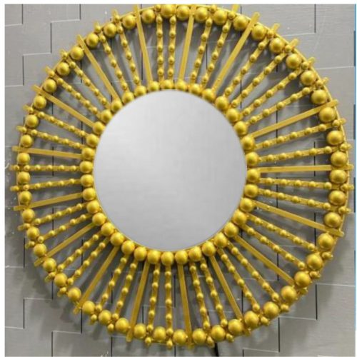 VandituHub Decorative Wall Mirror 3 layer golden leave with sun ray