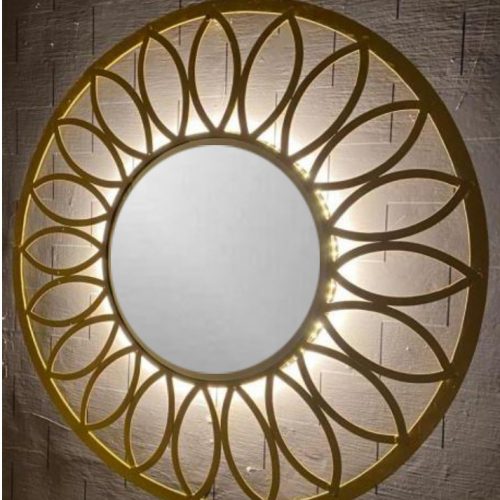 VandituHub Decorative Wall Mirror 3 layer golden leave with sun ray