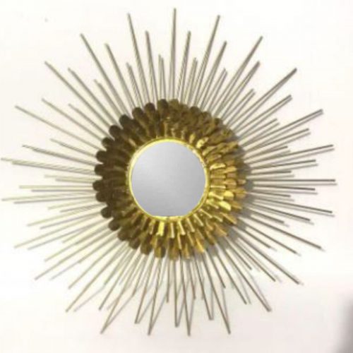 VandituHub Decorative Wall Mirror 3 layer golden leave with sun ray