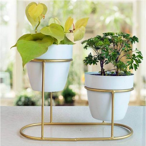 VanituHub_Small_Golden_double_stand_with_pot