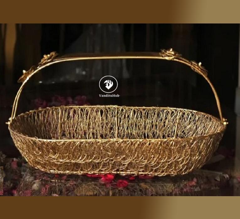 Buy Best Quality Golden Metal Gift Basket Hamper VandituHub
