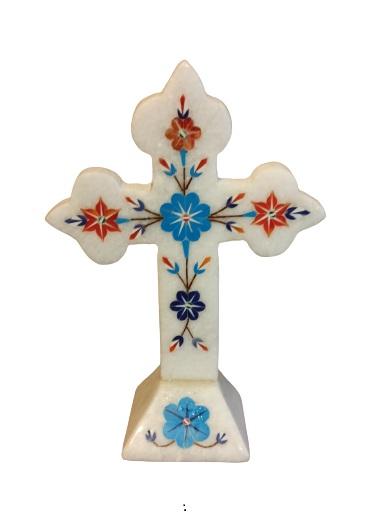 VandituHub Marble Inlay Standing Cross