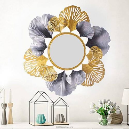 VandituHub Decorative Wall Mirror 3 layer golden leave with sun ray